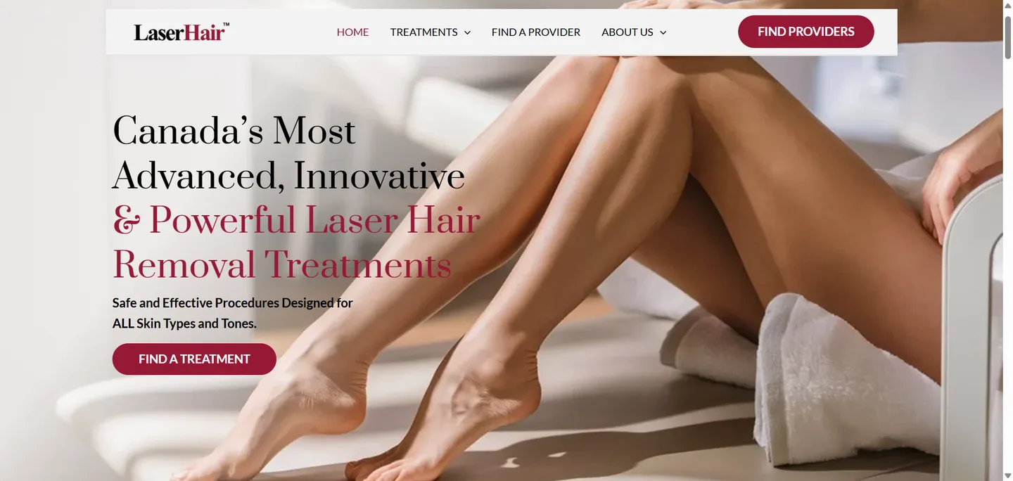 Medical aesthetics lead generation website hero section