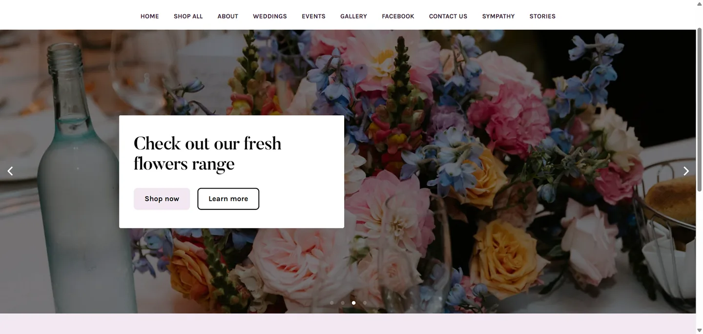 Custom flower e-commerce homepage